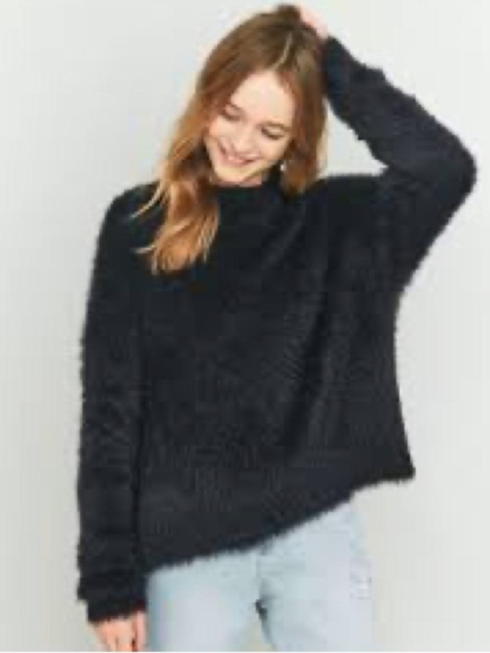 ♠️5/$25♠️Cozy Fuzzy Mock Neck Sweater in Classic Black